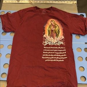 Virgin de Guadalupe Maroon Graphic T-Shirt